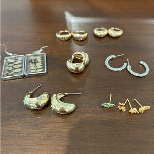 Girls Crew, Disney, Etc Mixed Gold & Silver Earring Set - 7 Pairs